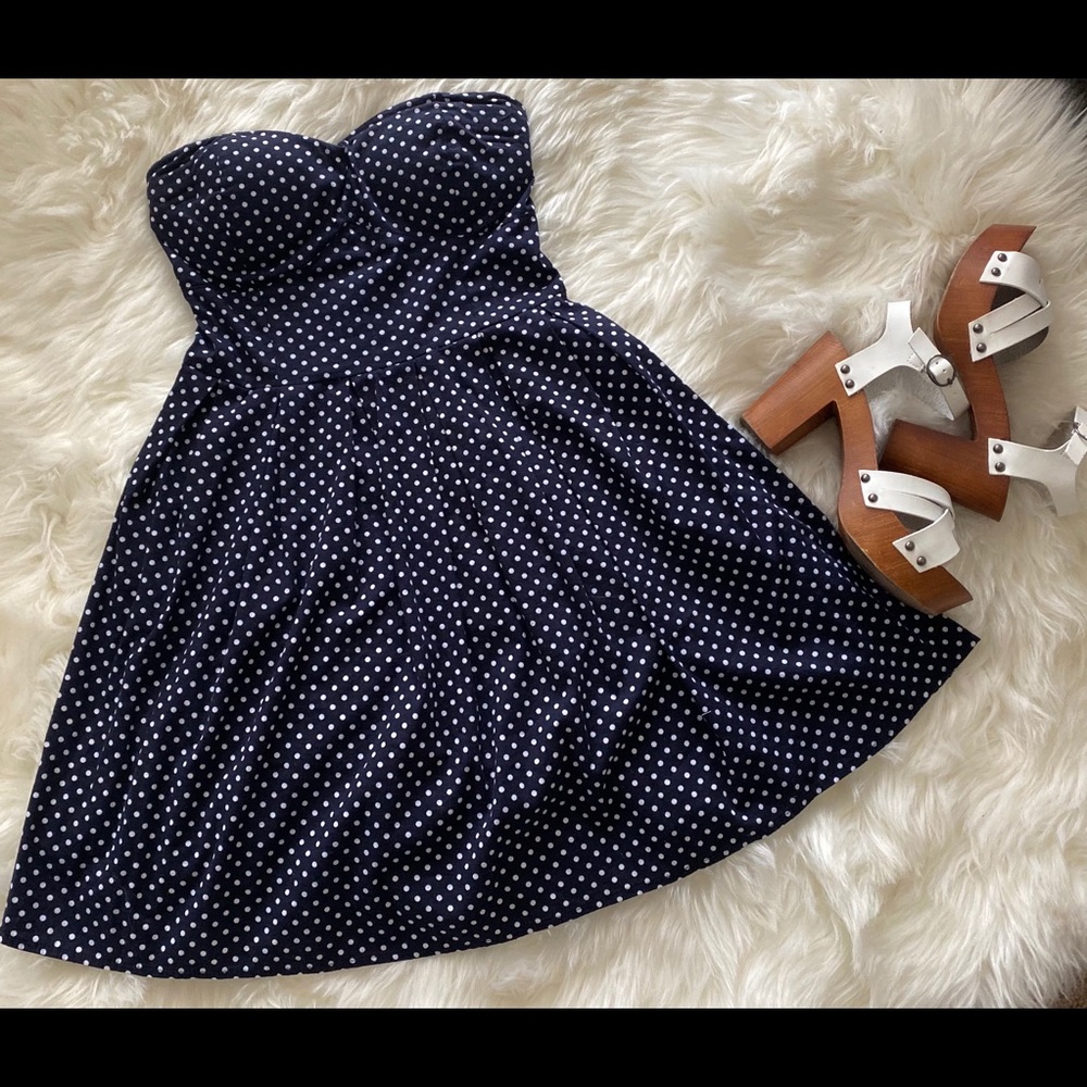 Strapless navy blue dress 💜